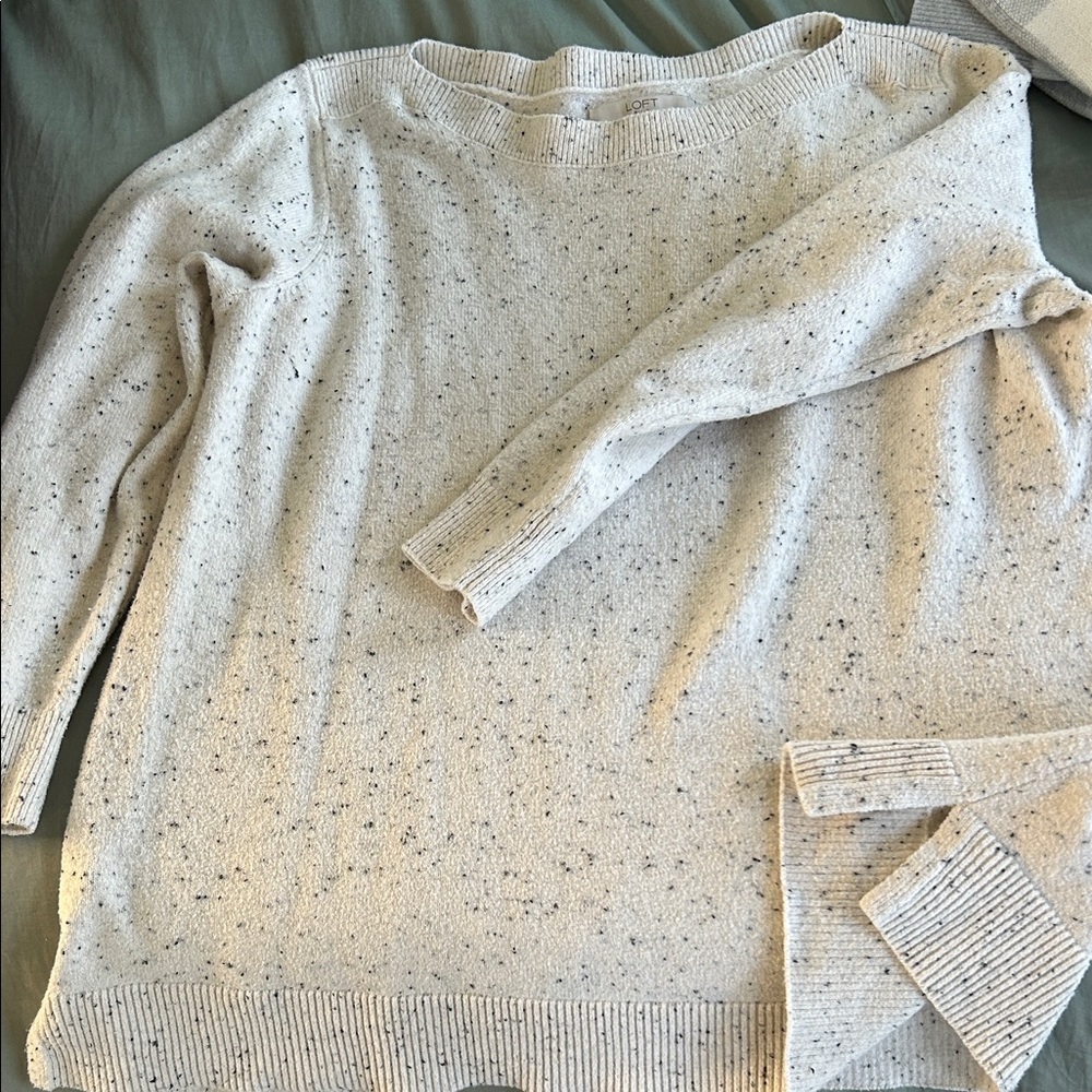 LOFT Cozy Cream Speckled Sweater